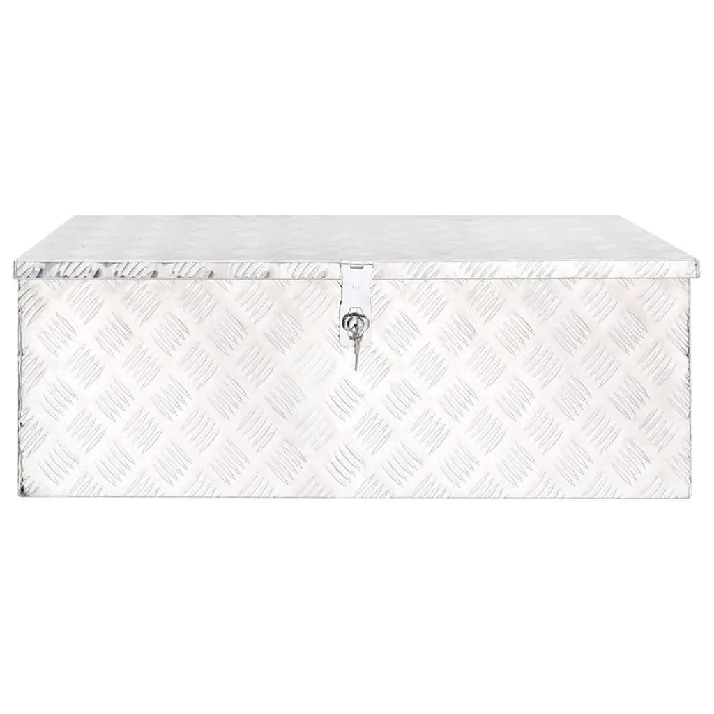 Storage Box Silver 90x47x33.5 cm Aluminium Tool Organizer Locking Case