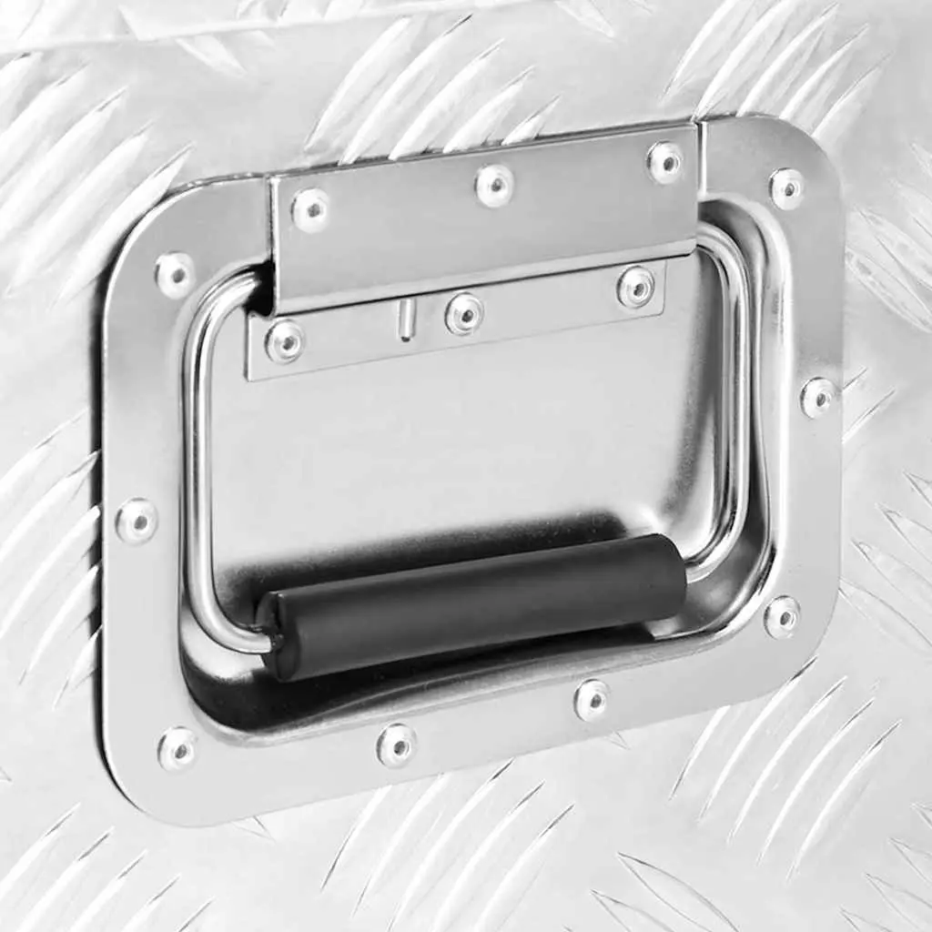 Storage Box Silver 90x47x33.5 cm Aluminium Tool Organizer Locking Case