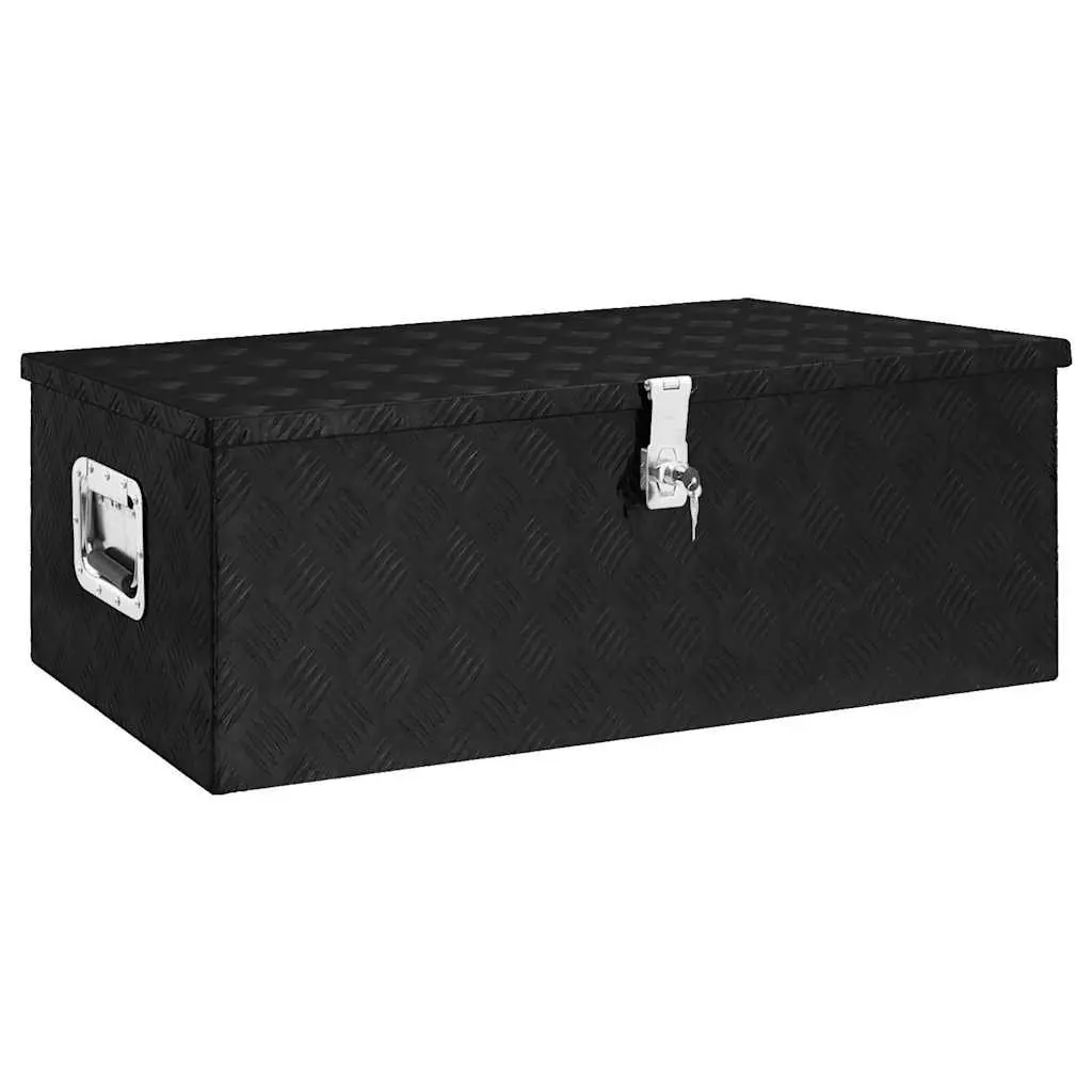 Tool Box Black Aluminium Portable Carry Handle Locking System
