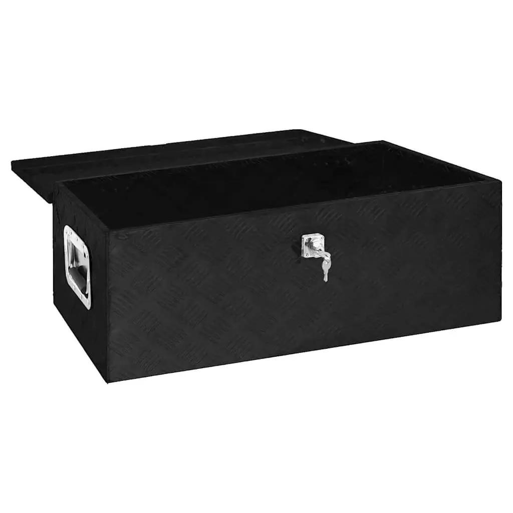 Tool Box Black Aluminium Portable Carry Handle Locking System