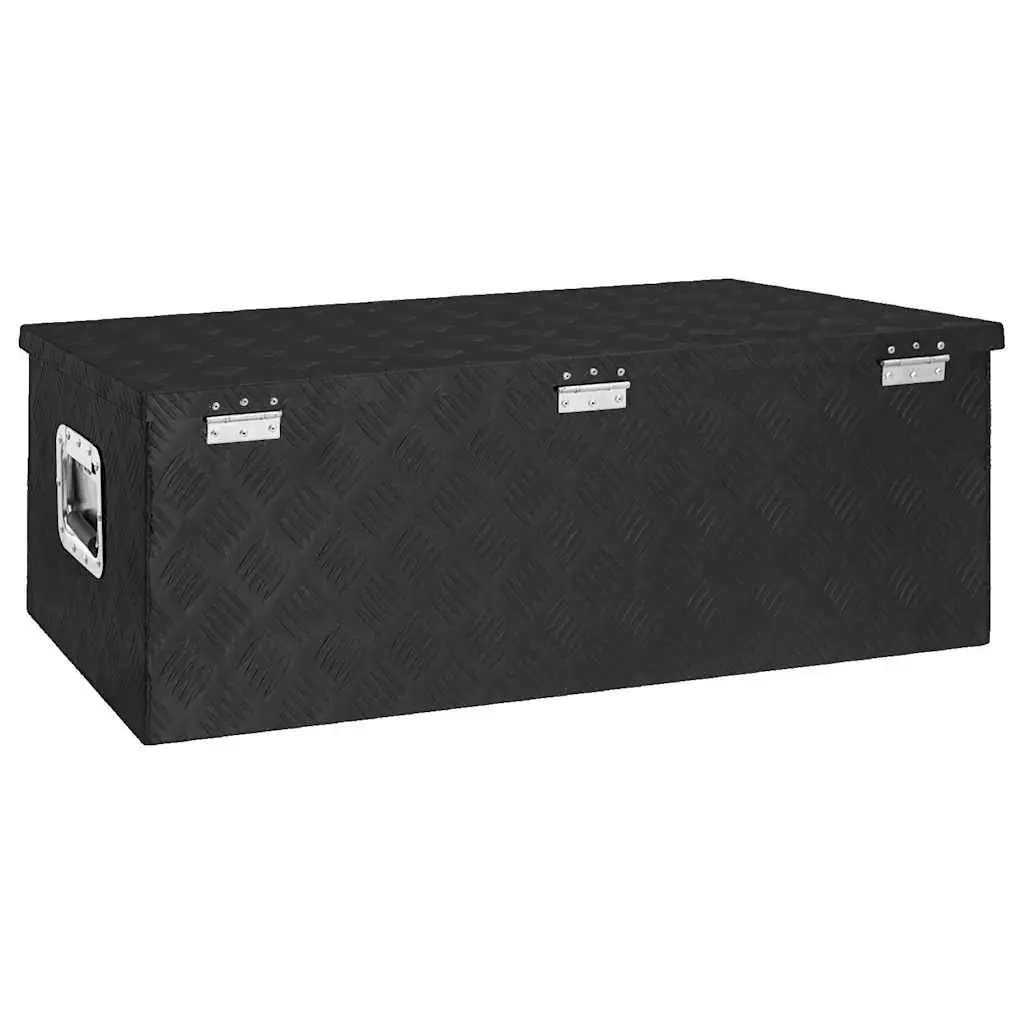 Tool Box Black Aluminium Portable Carry Handle Locking System