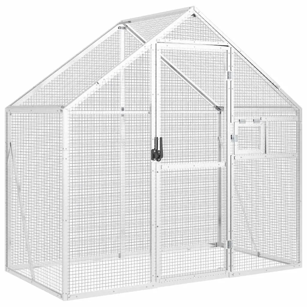 Bird Aviary Silver 179x100x185 cm Aluminium Frame Wire Mesh Cage