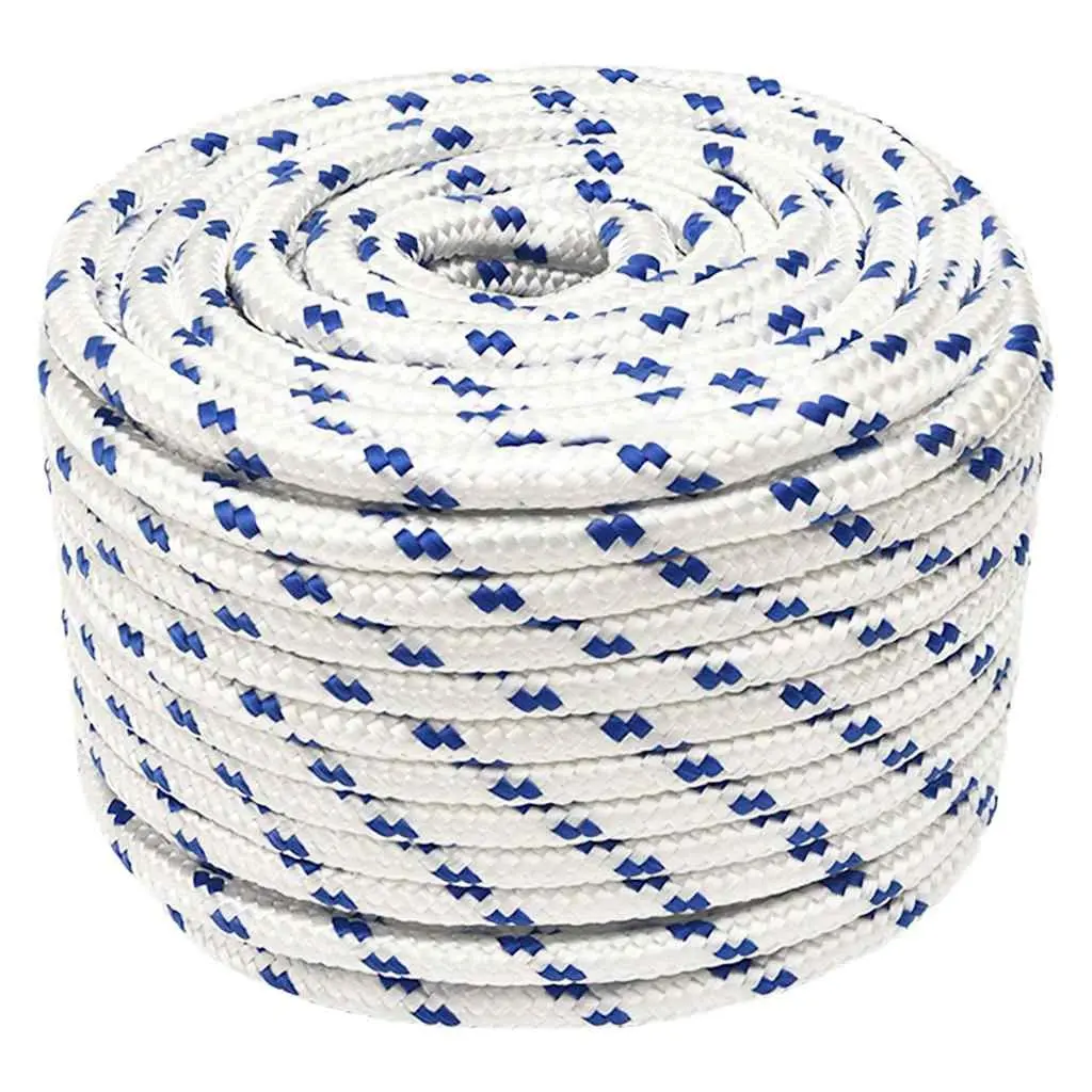 Marine Rope White 12mm 25m Braided Polypropylene Weather-Resistant Dock Line