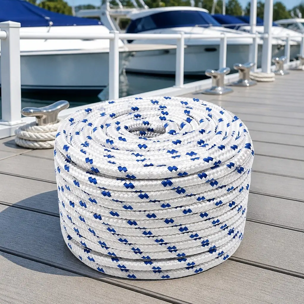 Boat Rope White 12mm Durable Polypropylene Braided Marine Sailing Rigging Dock Line 100m