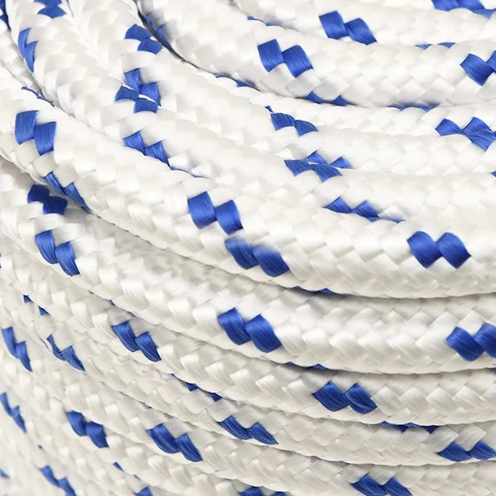 Boat Rope White 12mm Durable Polypropylene Braided Marine Sailing Rigging Dock Line 100m