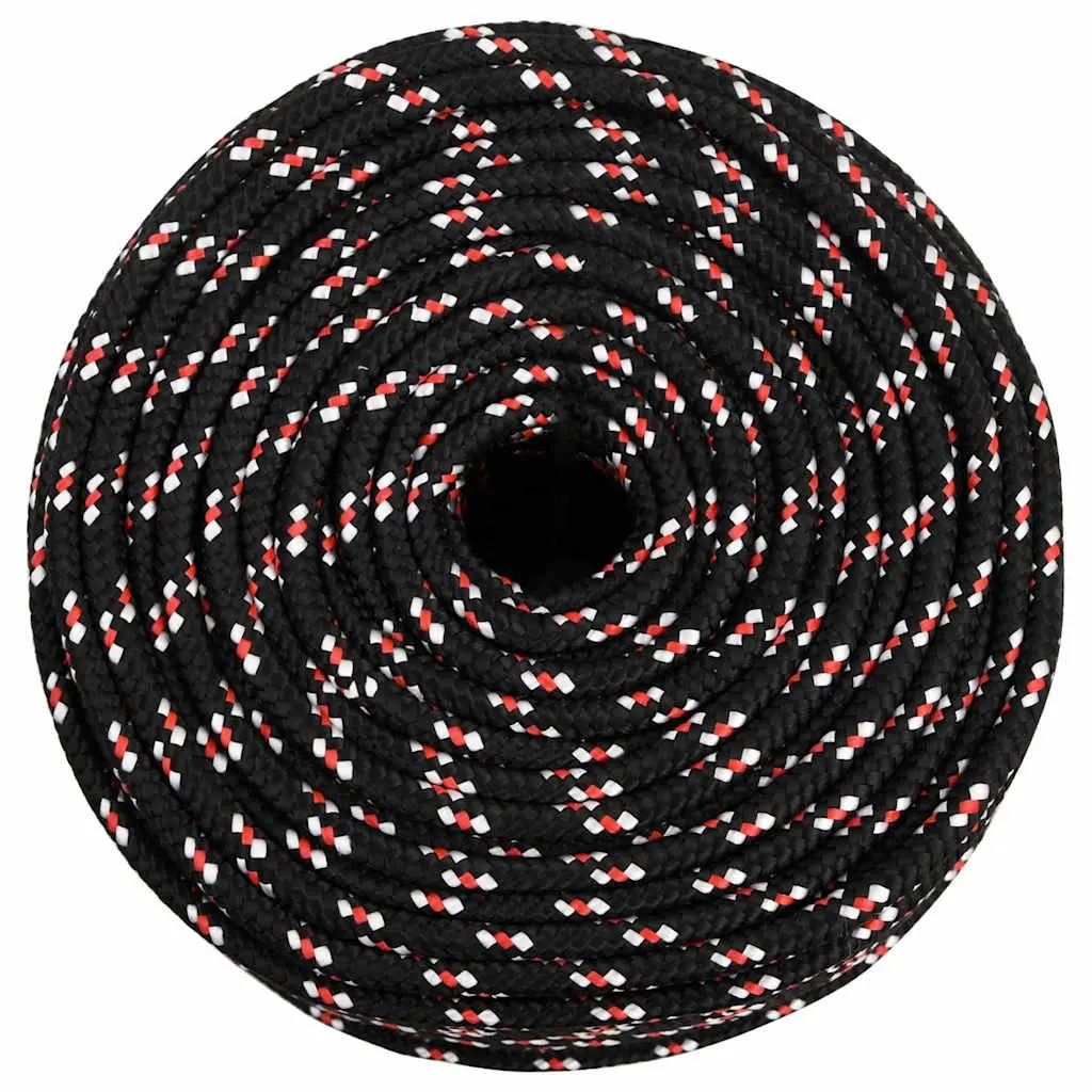 Boat Rope Black 6mm 50m Polypropylene Braided Marine Dock Line