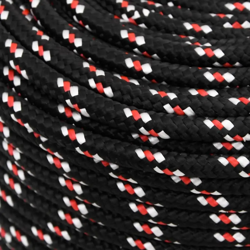 Boat Rope Black 6mm 50m Polypropylene Braided Marine Dock Line