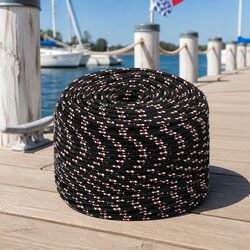 Boat Rope Black 8mm 50m Polypropylene Marine Sailing Rigging Dock Line Coil