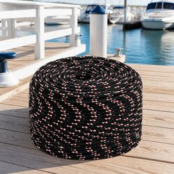 Compact and Strong Black 10mm 25m Boat Rope