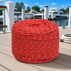 Boat Rope 8mm 25m Red Polypropylene Marine Sailing Dock Line Coil Hardware
