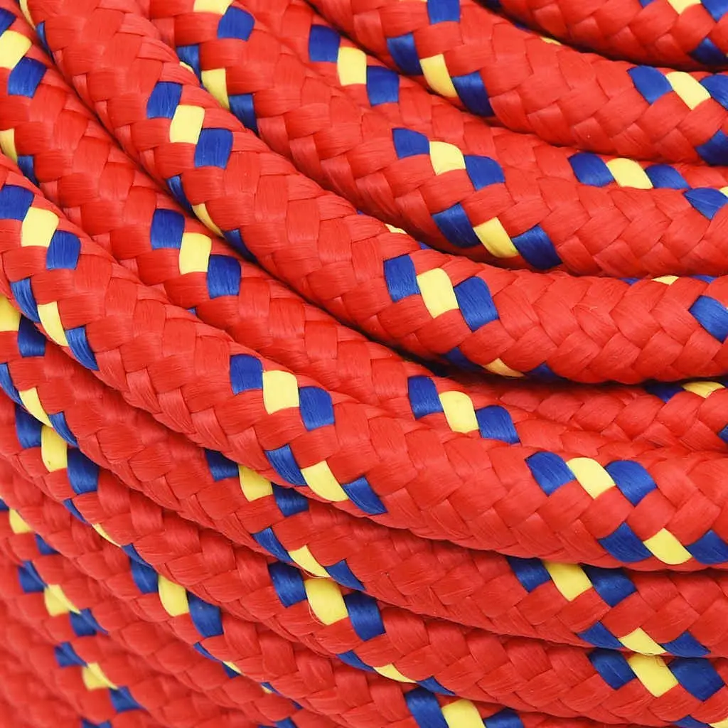 Boat Rope Red 12mm 25m Braided Polypropylene Durable Marine Dock Line