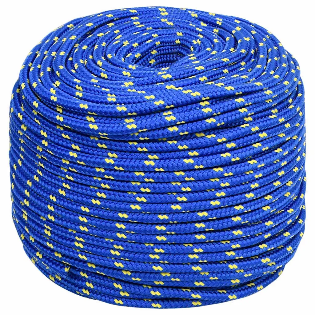 Marine Rope Blue 10mm 100m Polypropylene Braided Durable Weather Resistant
