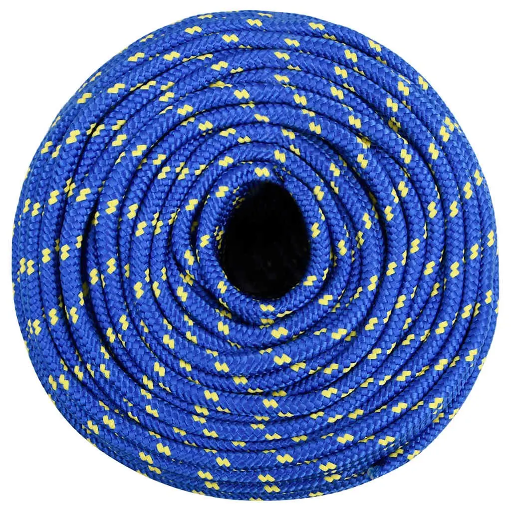 Marine Rope Blue 10mm 100m Polypropylene Braided Durable Weather Resistant