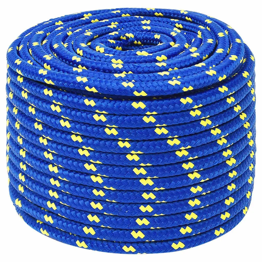 Boat Rope Blue 12mm 25m Braided Polypropylene Durable Weather Resistant Marine Dock Line