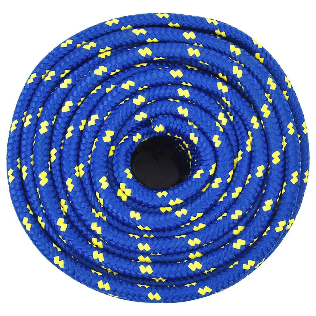 Boat Rope Blue 12mm 25m Braided Polypropylene Durable Weather Resistant Marine Dock Line
