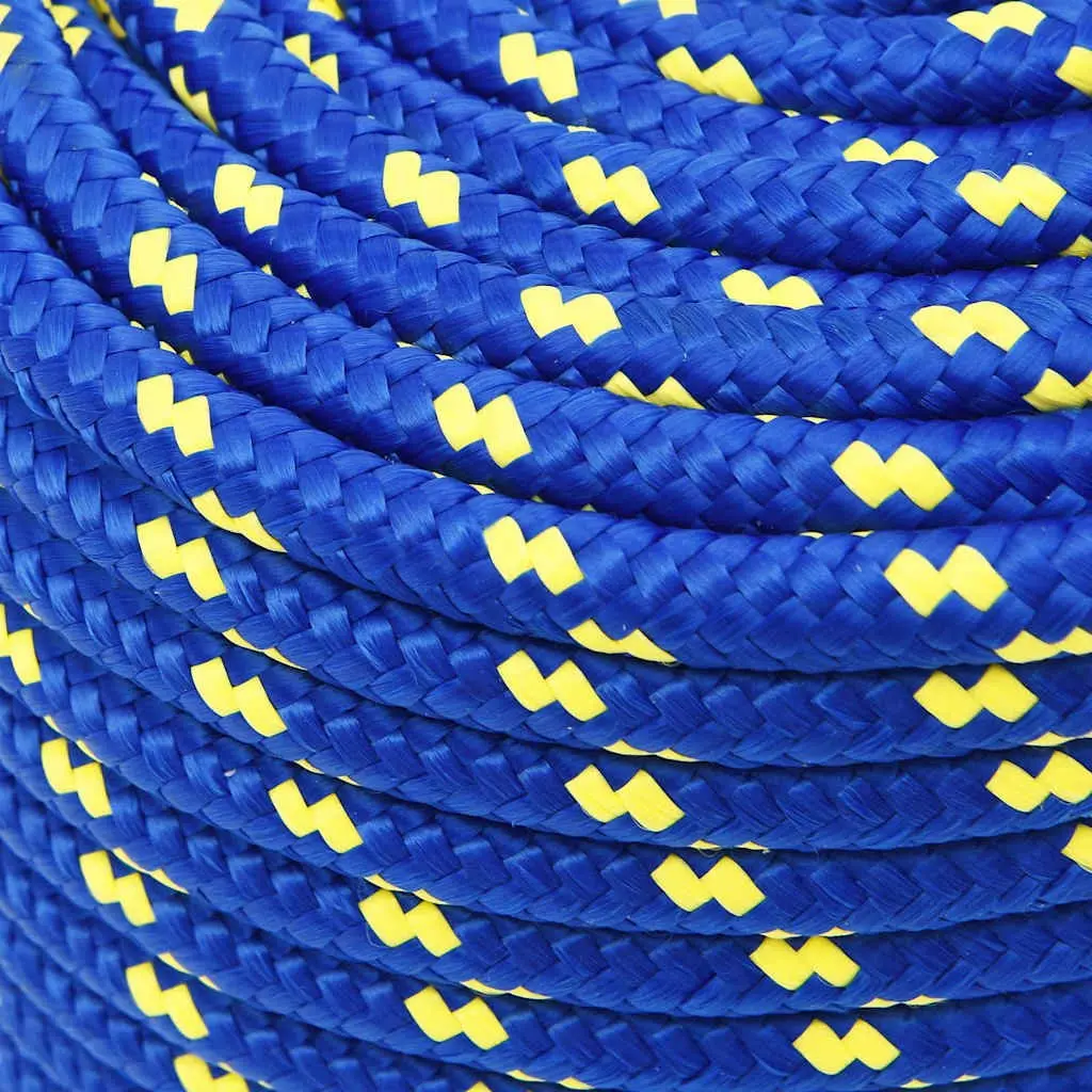 Boat Rope Blue 12mm 25m Braided Polypropylene Durable Weather Resistant Marine Dock Line