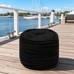 Boat Rope 10mm 25m Black Polypropylene Marine Braided Dock Line Sailing Rigging