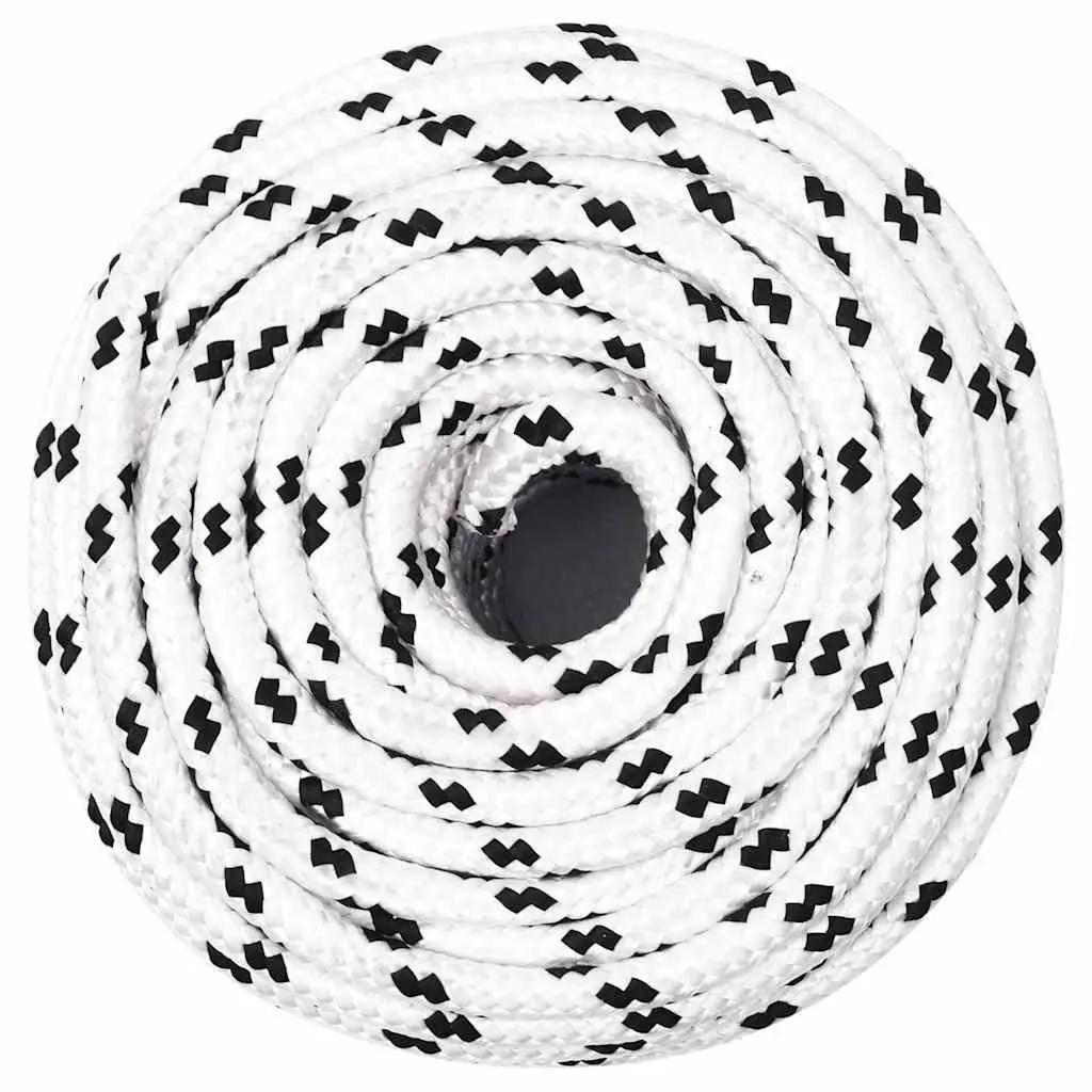 Braided Work Rope White 10mm 100m Polyester Cord Durable for Garden Workshop Outdoor