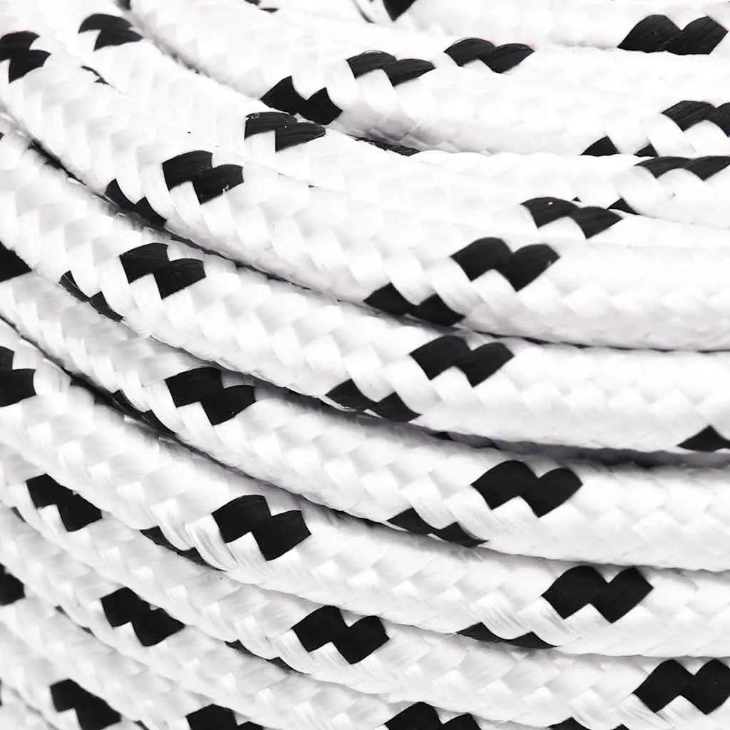 Braided Work Rope White 10mm 100m Polyester Cord Durable for Garden Workshop Outdoor