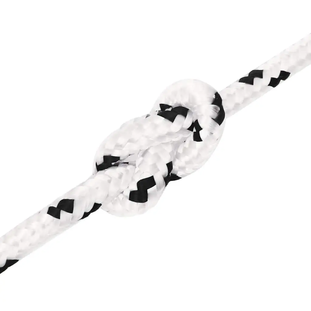 Braided Work Rope White 10mm 100m Polyester Cord Durable for Garden Workshop Outdoor