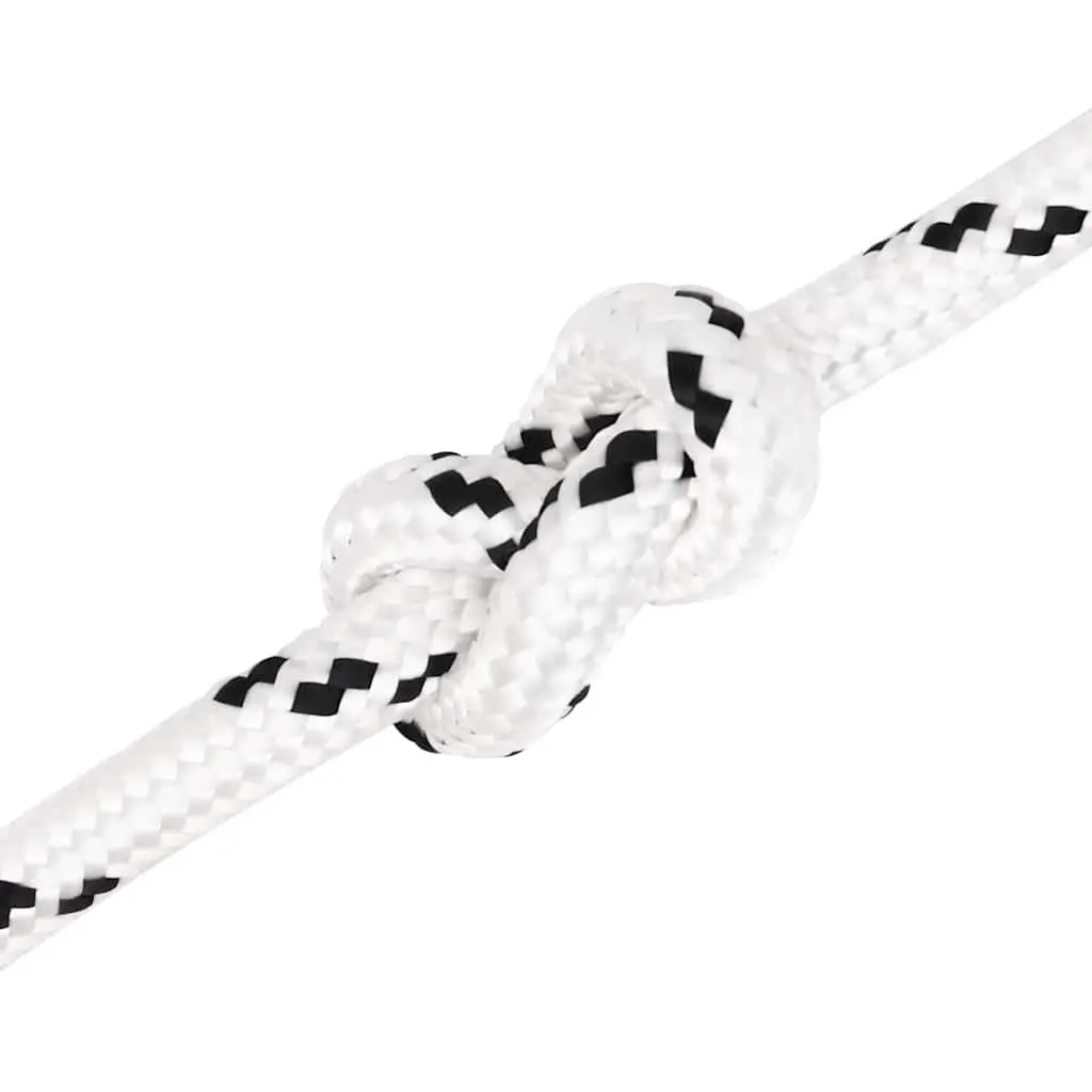 Braided Rope White 12mm 100m Polyester Marine Rigging Line
