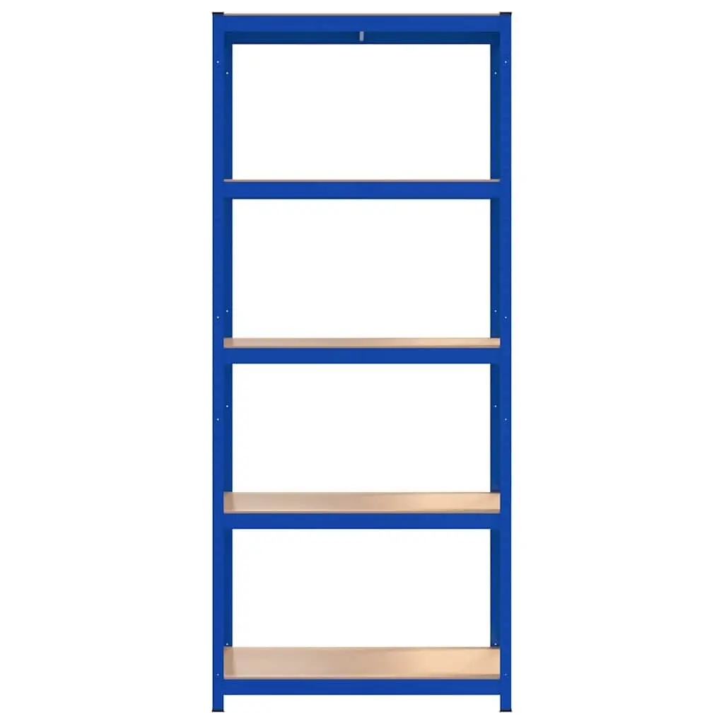 5-Layer Storage Shelves Blue Steel Engineered Wood Boltless Adjustable 3 Piece