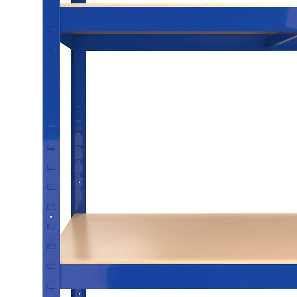 5-Layer Storage Shelves Blue Steel Engineered Wood Boltless Adjustable 3 Piece