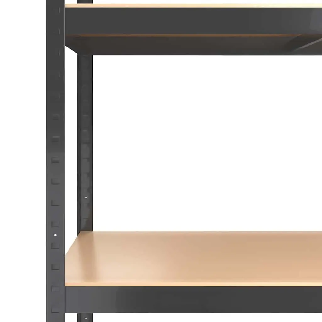 Industrial Storage Shelves Anthracite 5-Layer Heavy-Duty Steel Frame Adjustable Shelving Unit