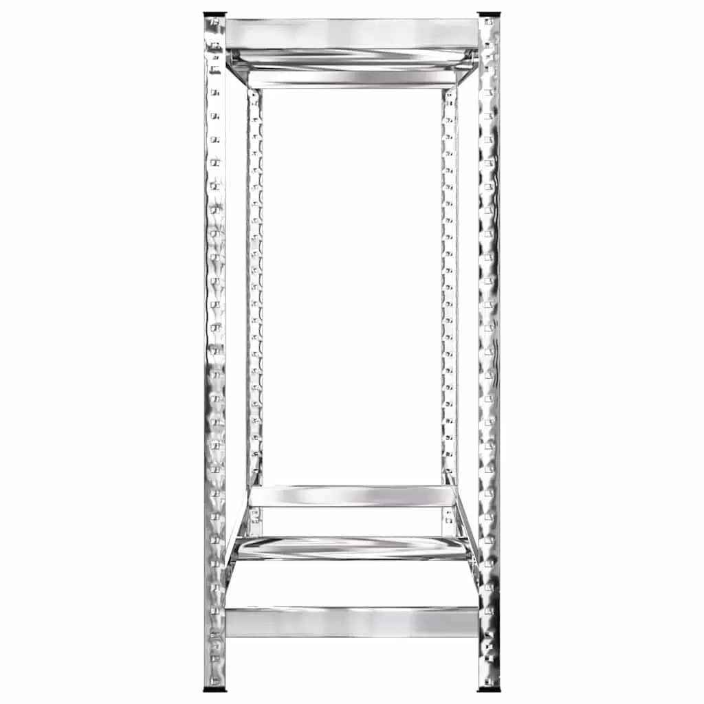 2-Layer Tire Racks Silver Steel Frame Adjustable Height Garage Organization
