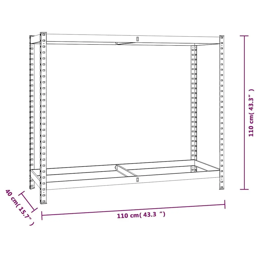 2-Layer Tire Racks Silver Steel Frame Adjustable Height Garage Organization