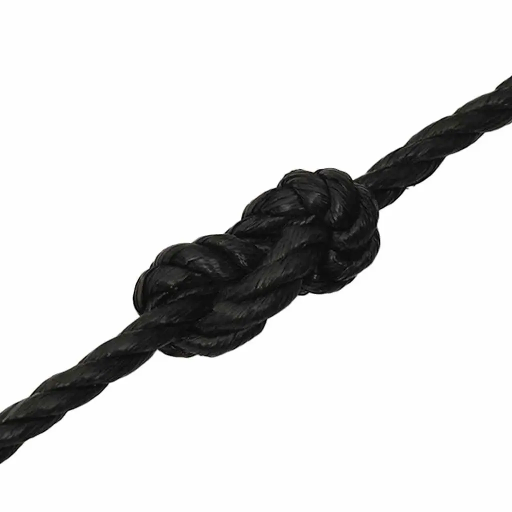 Work Rope Black 10mm Twisted Polypropylene Cord General Purpose 25m