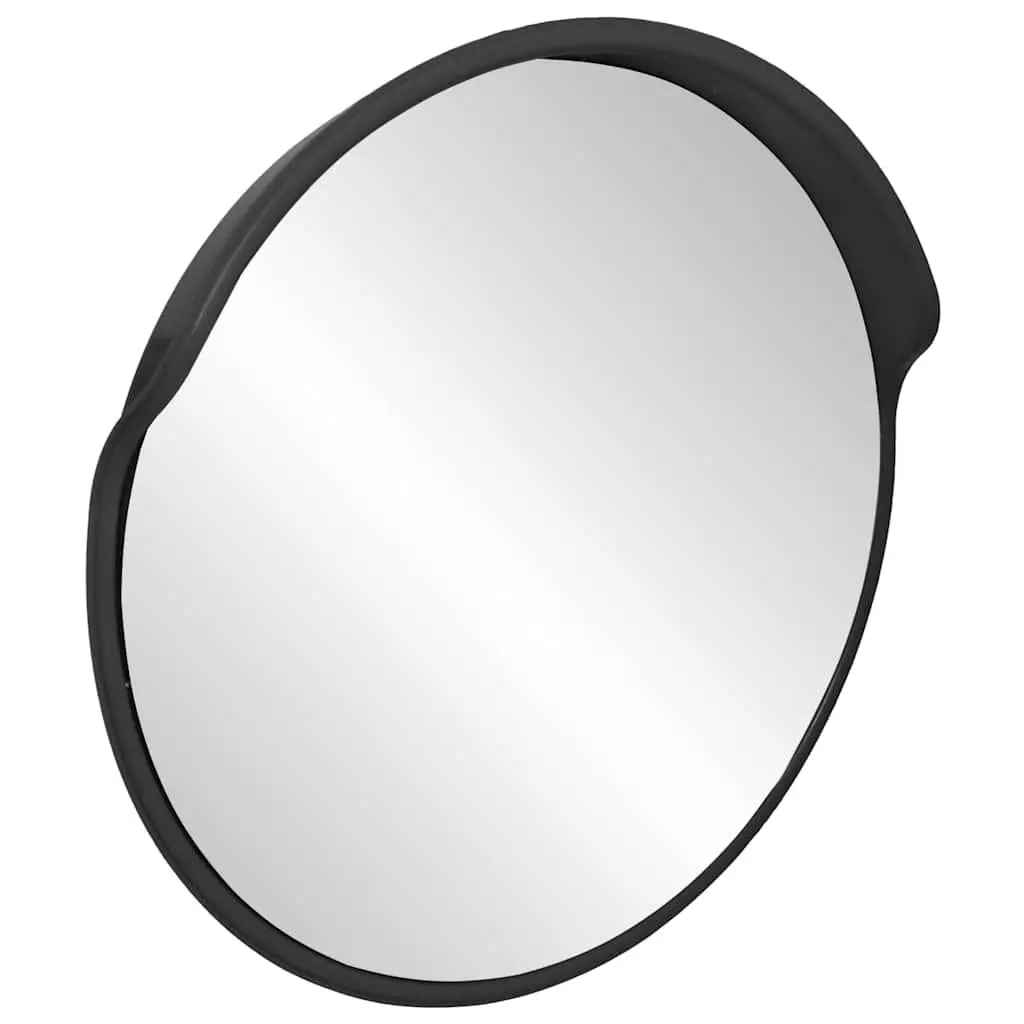 Convex Traffic Mirror Black 45cm Outdoor Safety Wide Viewing Angle Shatter-Proof