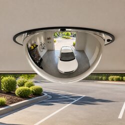 Full Domed Traffic Mirror 30cm Outdoor Safety Acrylic Wide Angle Convex Security