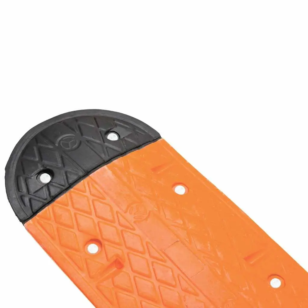 Rubber Speed Hump Yellow Black 129cm Anti-Slip Durable Traffic Safety Deceleration Road Bumper