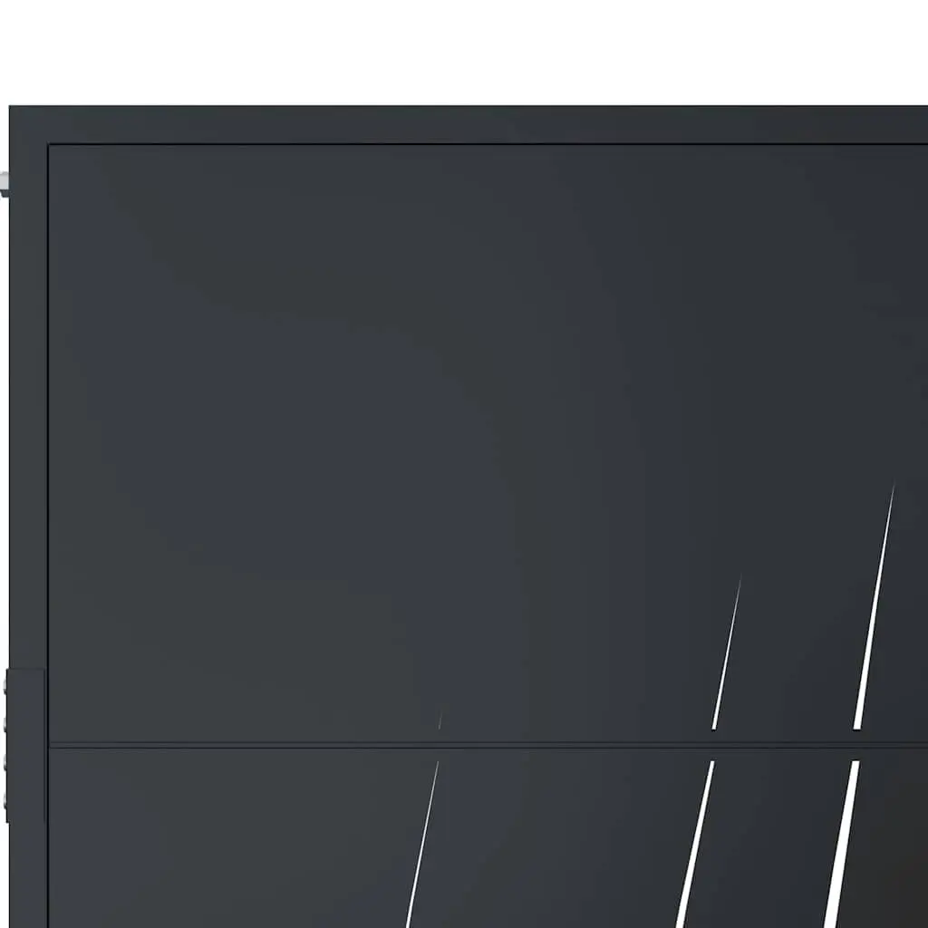 Garden Gate Anthracite Steel 100x100 cm Laser-Cut Design Outdoor Fencing Entry