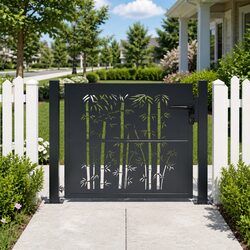 Garden Gate Anthracite 100x100 cm Steel Laser Cut Design Lockable Outdoor