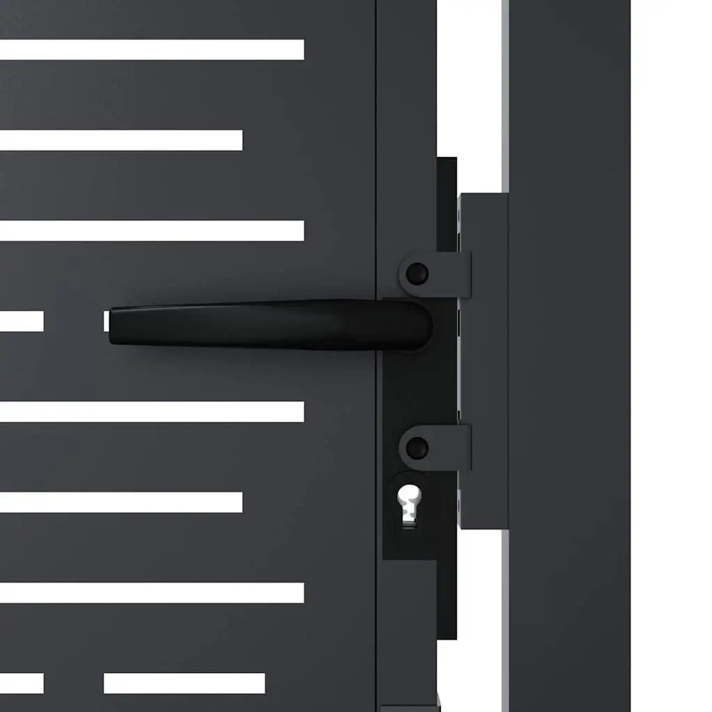 Garden Gate Anthracite 100x100 cm Steel Square Laser-Cut Design Lockable
