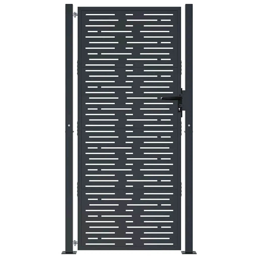 Garden Gate Anthracite Steel Square Design Outdoor Fence Entry 100x175cm