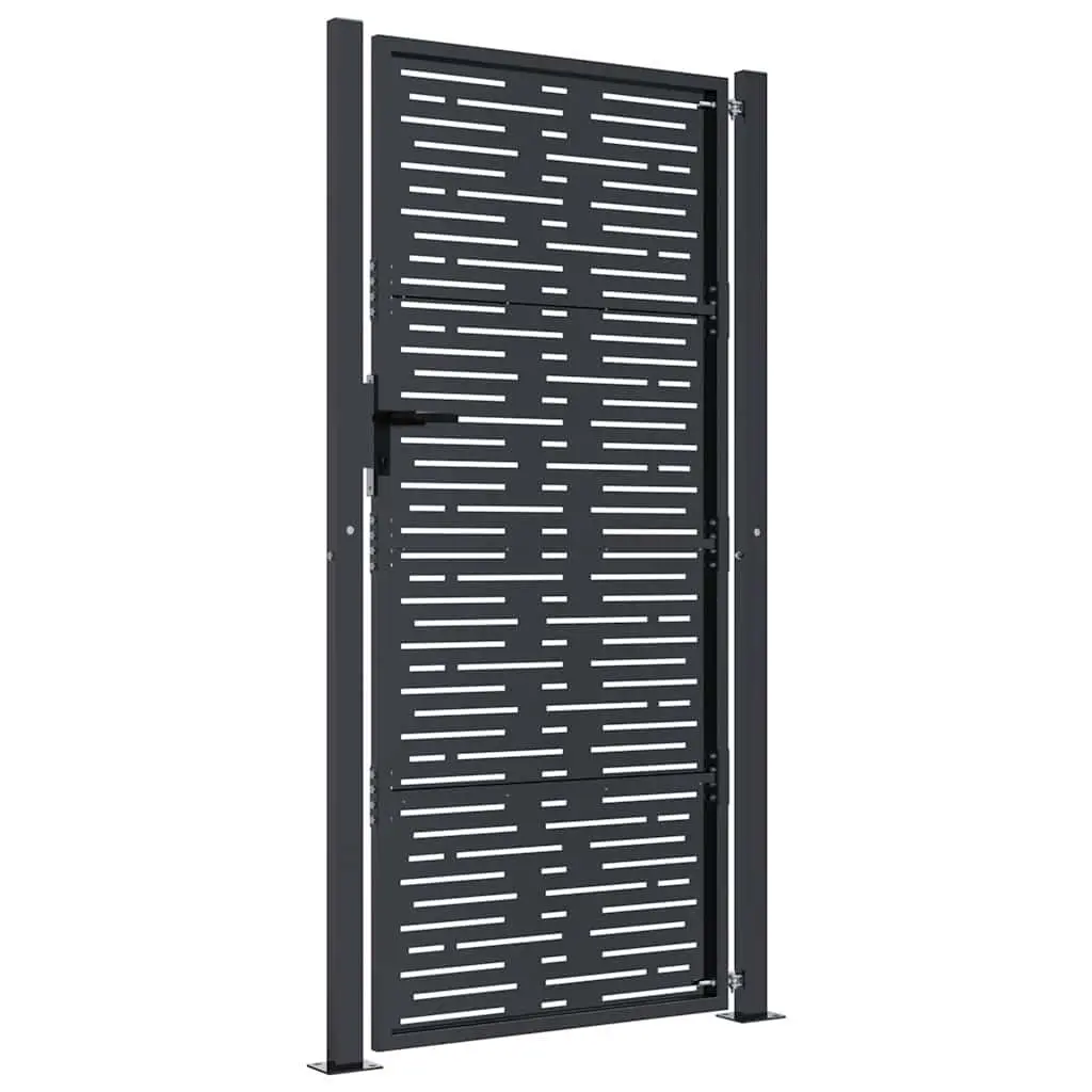 Garden Gate Anthracite Steel Square Design Outdoor Fence Entry 100x175cm