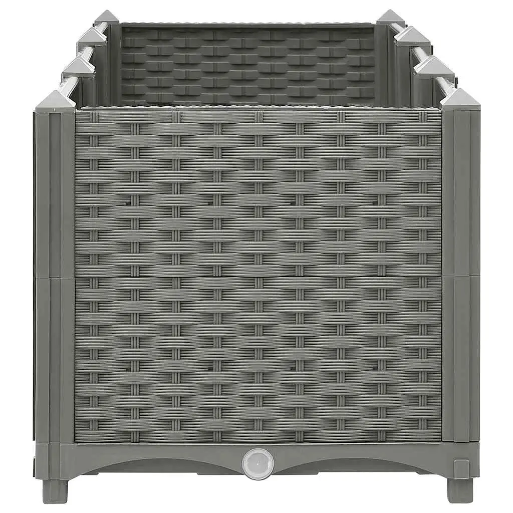 Raised Garden Bed Grey 120x40x38cm Durable Polypropylene Planter Box Outdoor