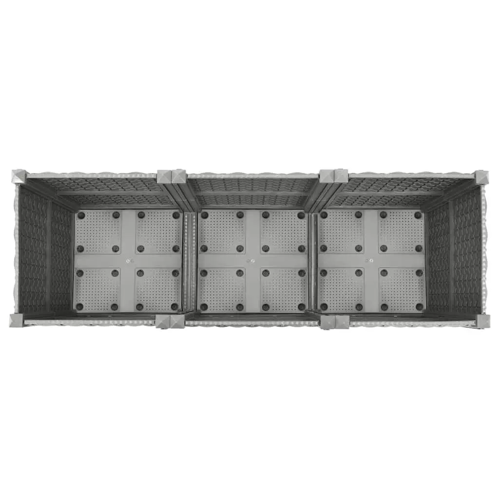 Raised Garden Bed Grey 120x40x38cm Durable Polypropylene Planter Box Outdoor
