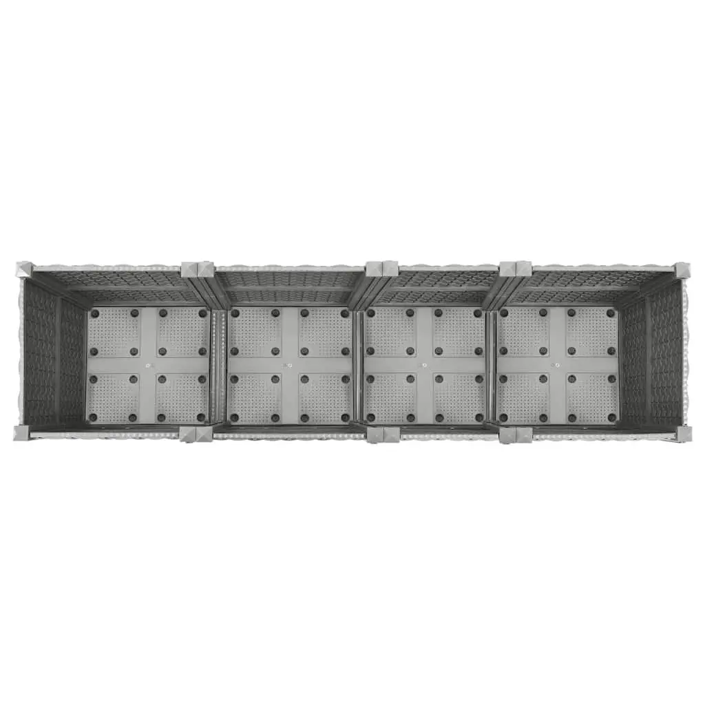 Raised Garden Bed Grey 160x40x38cm Durable Polypropylene Planter Outdoor