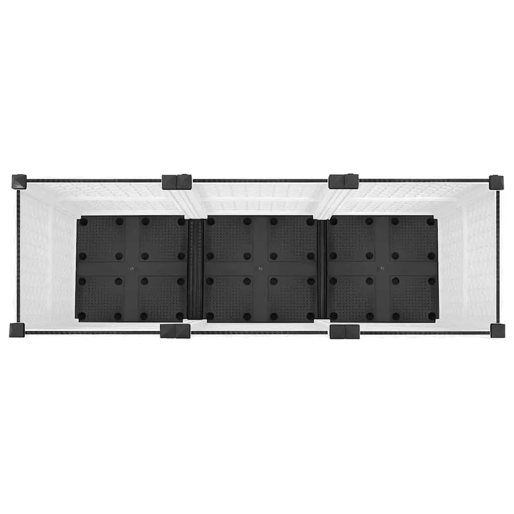 Raised Garden Bed Grey 120x40x38cm Polypropylene Rattan Pattern Planter Box Outdoor