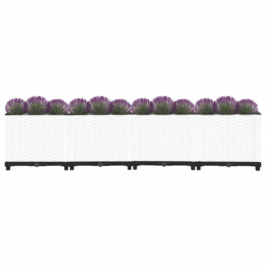 Raised Garden Bed Grey 160x40x38 cm Durable Polypropylene Flower Planter Box