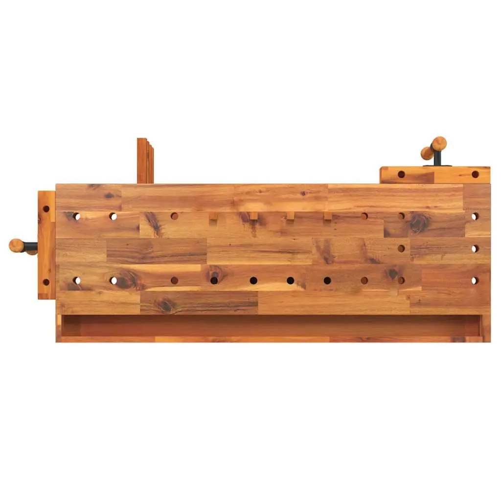 Wooden Workbench Brown 124x52x83cm Solid Acacia Wood with Drawer Storage Compartment