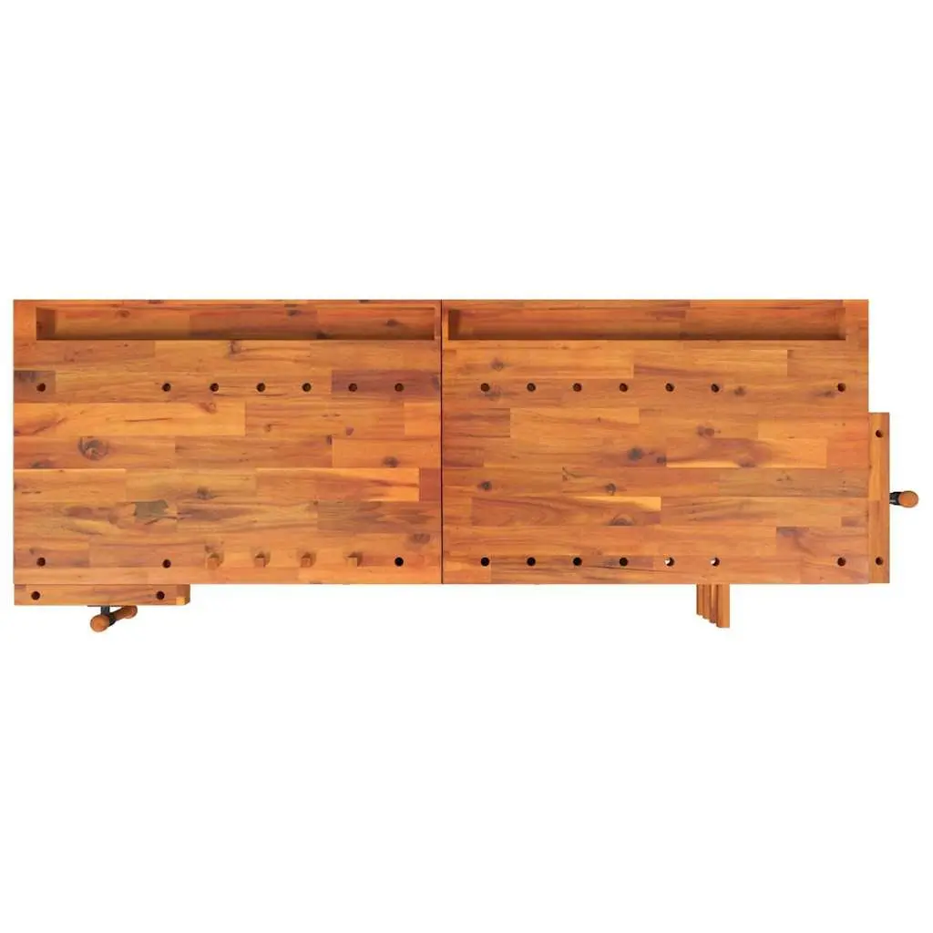 Workbench Brown 192x62x83 cm Solid Wood Acacia with Drawers and Vices