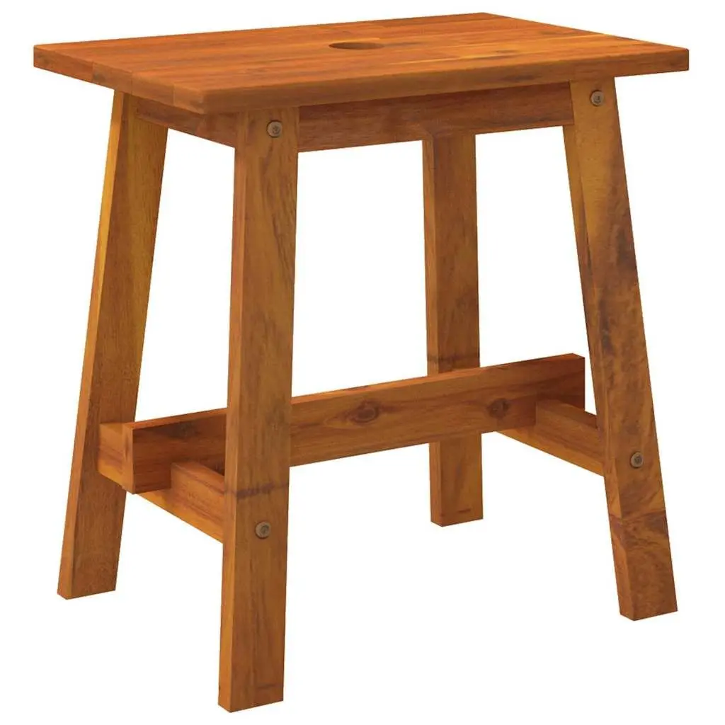 Solid Wood Stool Brown 45x29x45cm Rectangular Indoor Outdoor Furniture