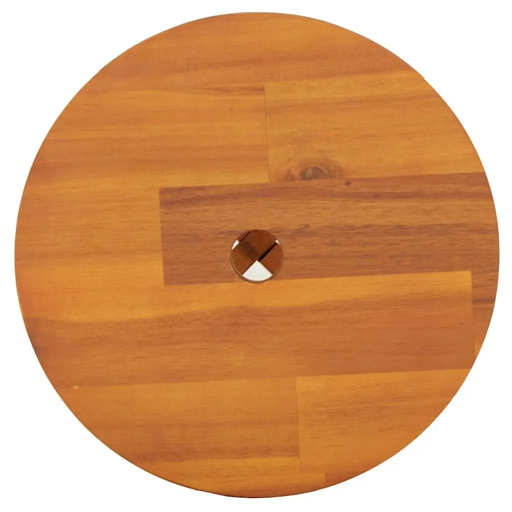 Brown Round Wooden Stool 38x38x45cm Solid Acacia Wood Indoor Outdoor Plant Side Table