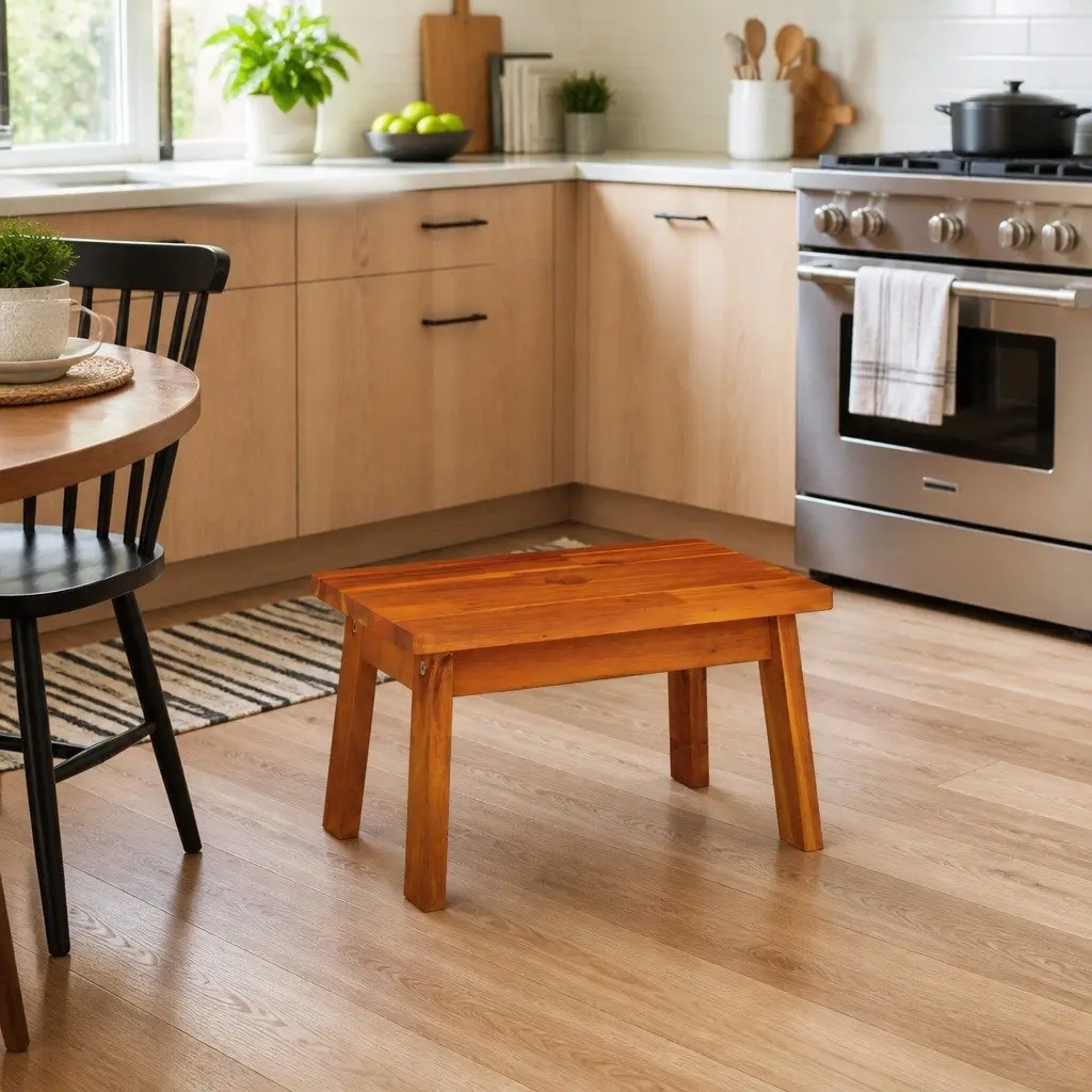 Acacia Wood Step Stool for Easy Access