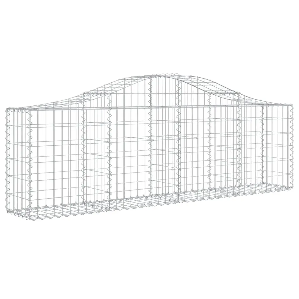 Arched Gabion Basket 200x30x60/80 cm Galvanised Iron Garden Retaining Wall